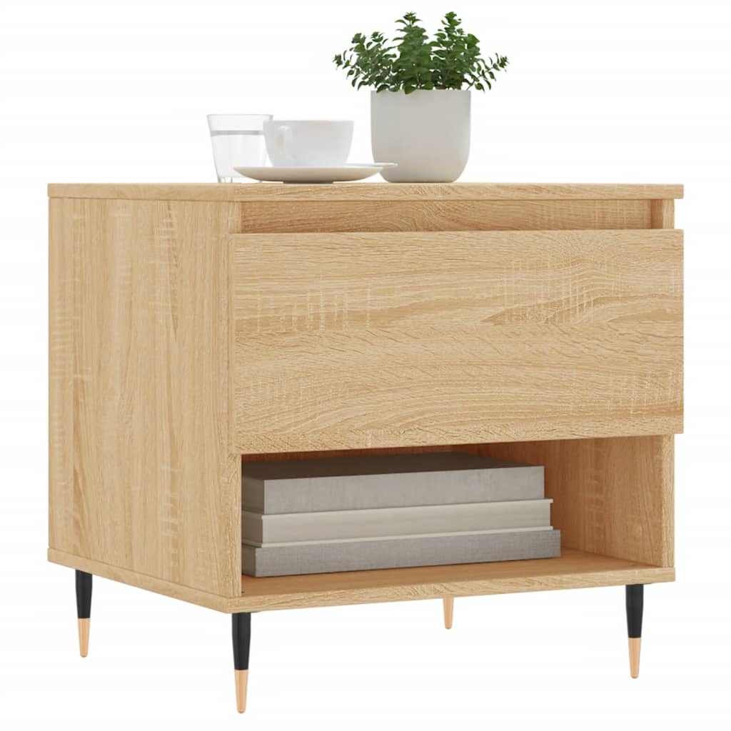 vidaXL Tables basses 2 pcs Chêne sonoma 50x46x50 cm Bois d'ingénierie