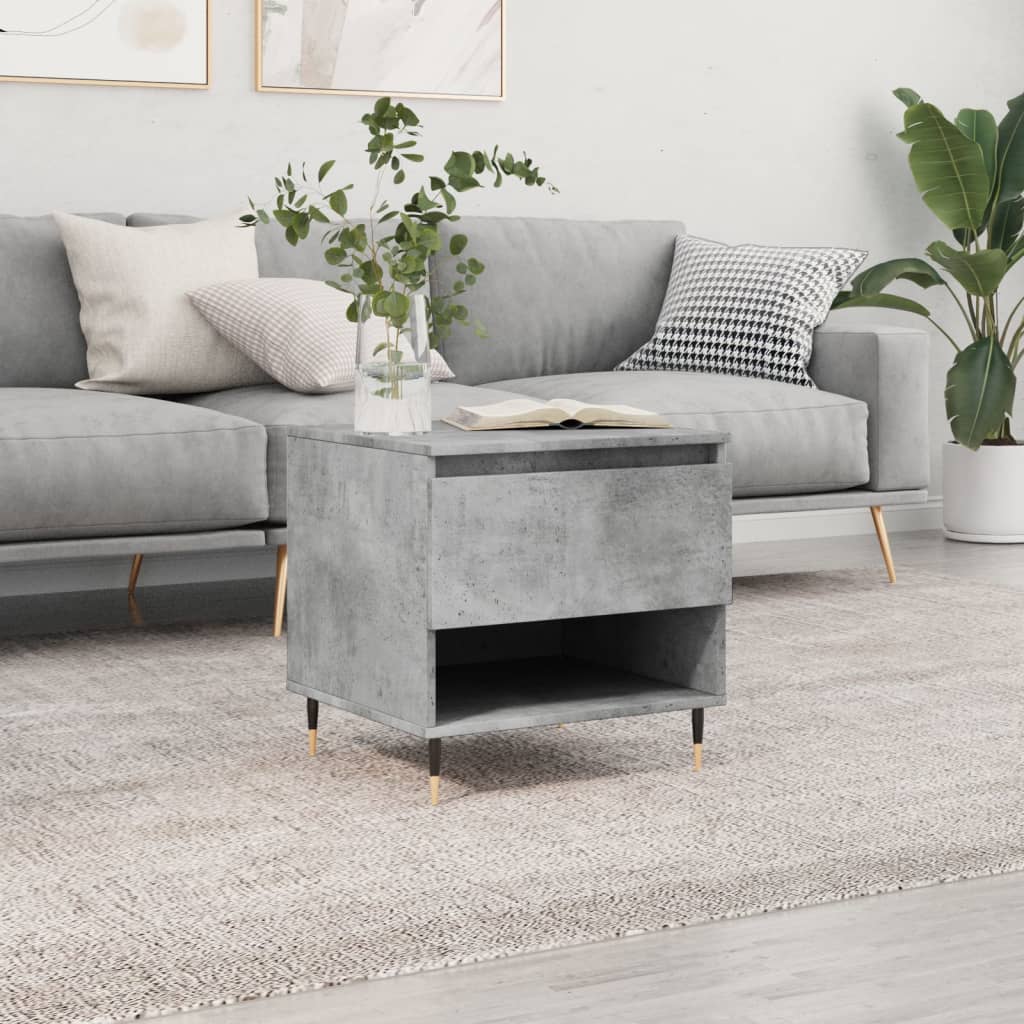 vidaXL Table basse gris béton 50x46x50 cm Aggloméré