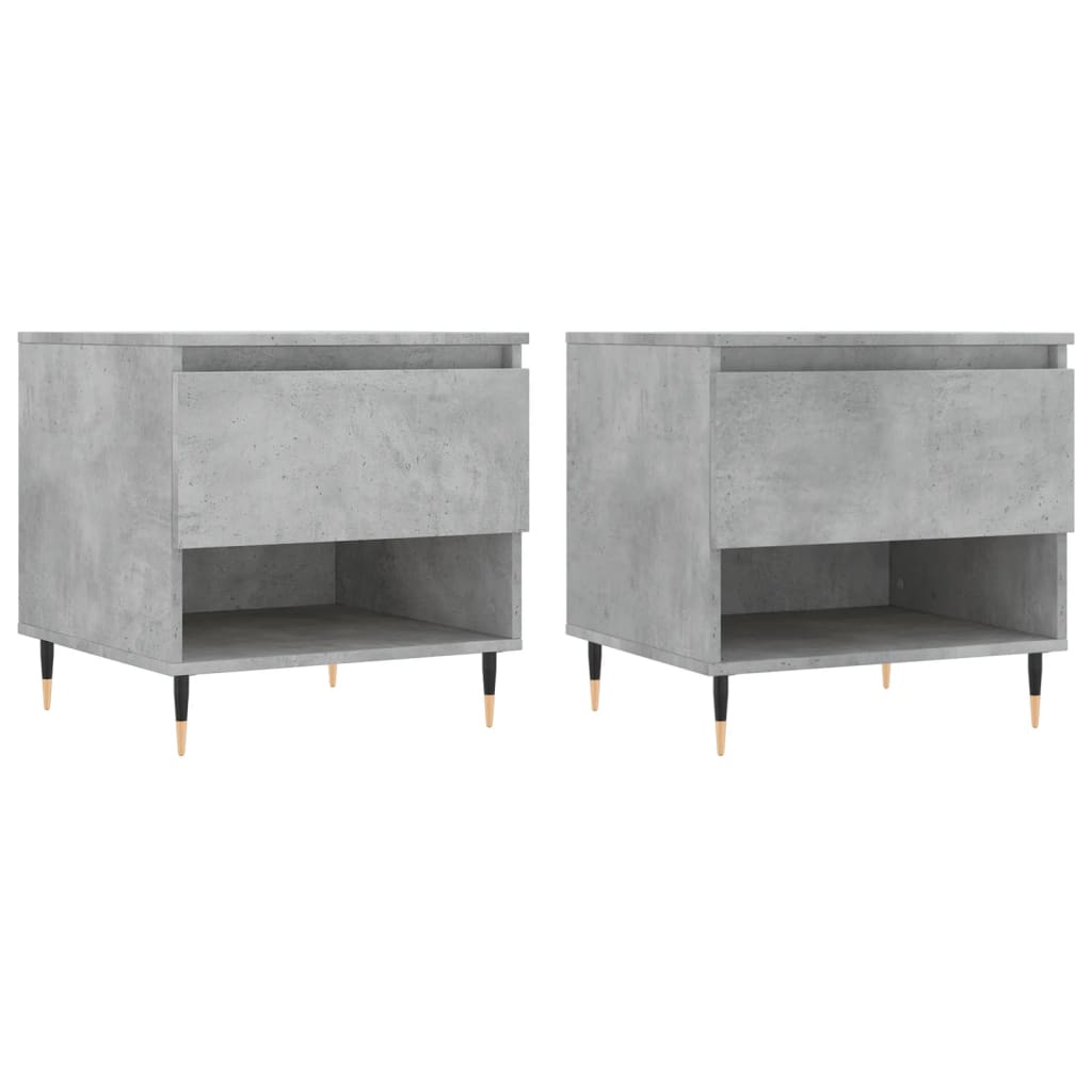 vidaXL Tables basses 2 pcs Gris béton 50x46x50 cm Bois d'ingénierie
