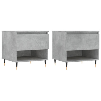 vidaXL Tables basses 2 pcs Gris béton 50x46x50 cm Bois d'ingénierie