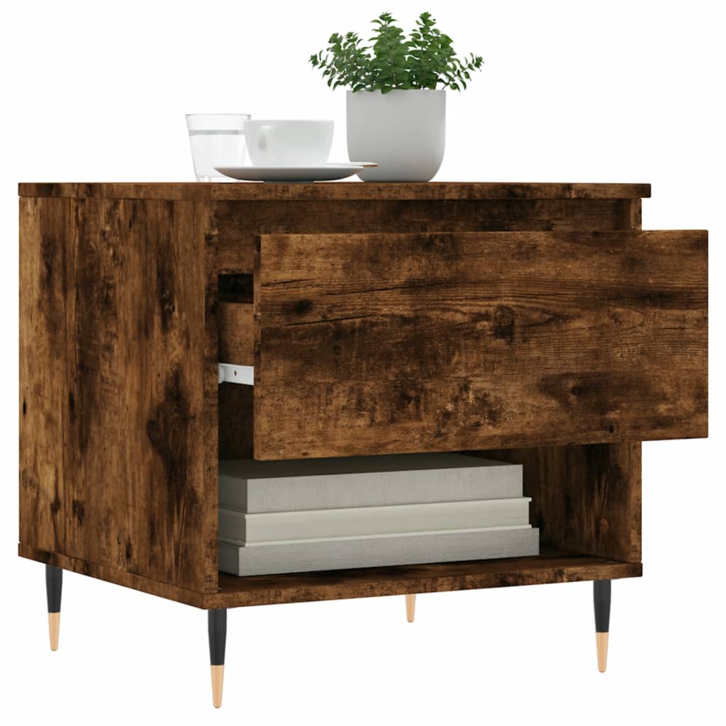 vidaXL Tables basses 2 pcs Chêne fumé 50x46x50 cm Bois d'ingénierie