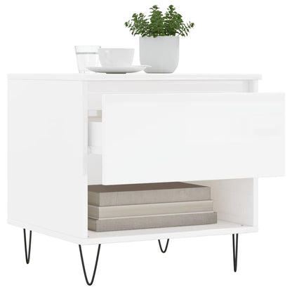 vidaXL Couchtische 2 Stk. Hochglanz-Weiß 50x46x50 cm Holzwerkstoff