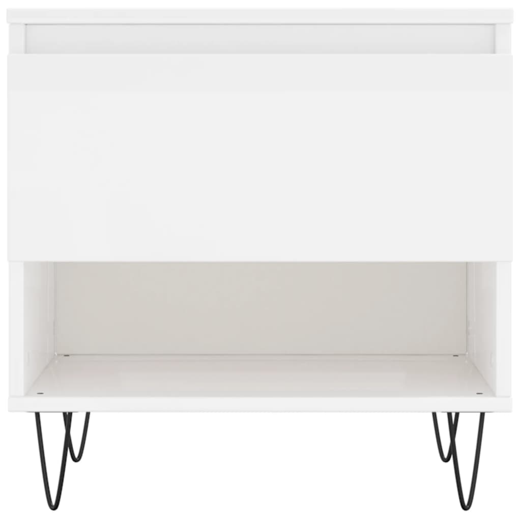 vidaXL Couchtische 2 Stk. Hochglanz-Weiß 50x46x50 cm Holzwerkstoff