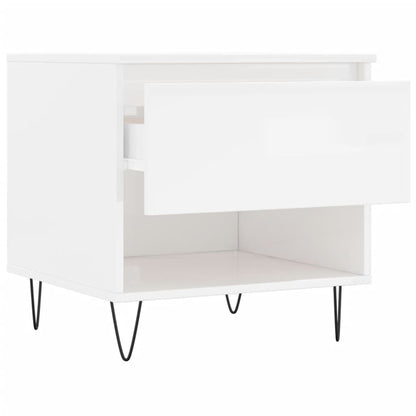 vidaXL Couchtische 2 Stk. Hochglanz-Weiß 50x46x50 cm Holzwerkstoff