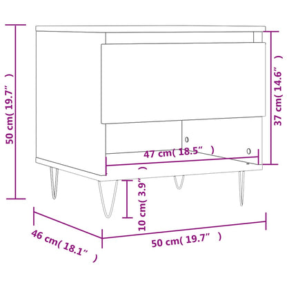 vidaXL Couchtische 2 Stk. Sonoma-Eiche 50x46x50 cm Holzwerkstoff