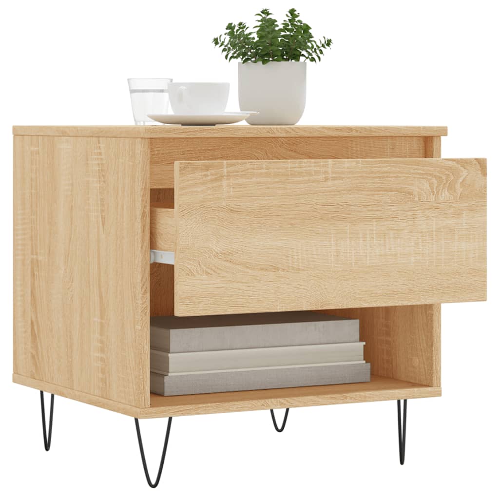 vidaXL Couchtische 2 Stk. Sonoma-Eiche 50x46x50 cm Holzwerkstoff