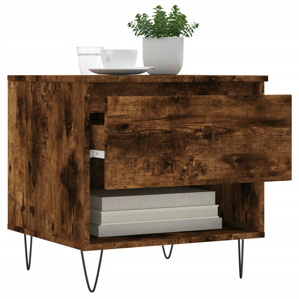vidaXL Couchtisch Räuchereiche 50x46x50 cm Holzwerkstoff