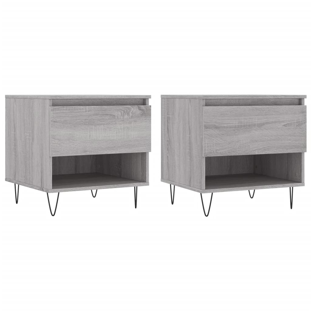 vidaXL Tables basses 2 pcs Gris Sonoma 50x46x50 cm Bois d'ingénierie