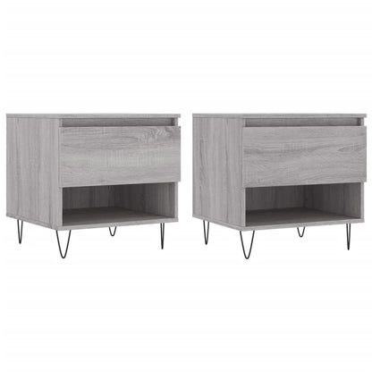 vidaXL Tables basses 2 pcs Gris Sonoma 50x46x50 cm Bois d'ingénierie