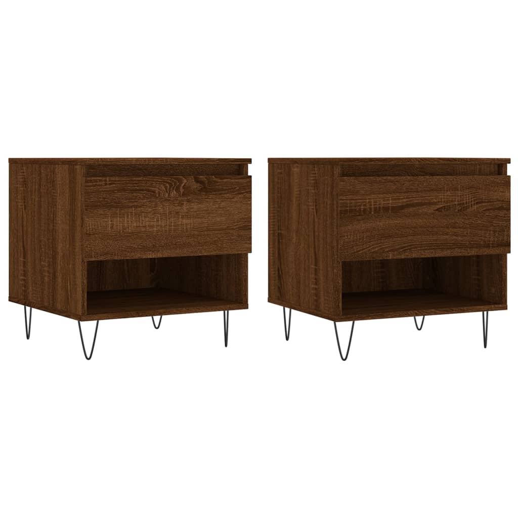 vidaXL Couchtische 2 Stk. Braun Eichen-Optik 50x46x50 cm Holzwerkstoff