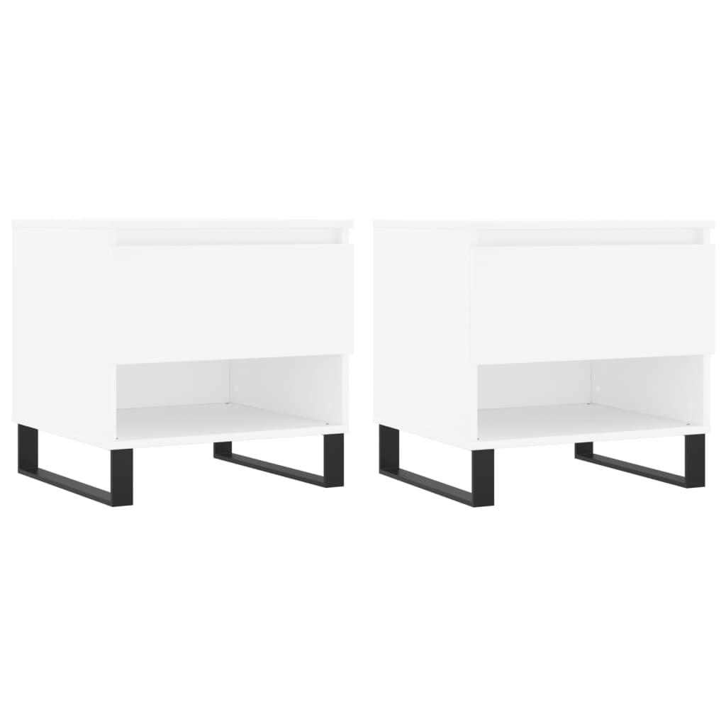 vidaXL Tables basses 2 pcs Blanc 50x46x50 cm Bois d'ingénierie