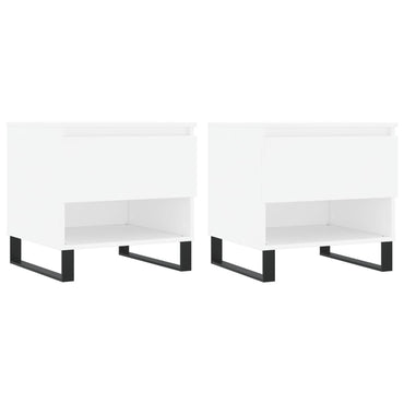 vidaXL Tables basses 2 pcs Blanc 50x46x50 cm Bois d'ingénierie