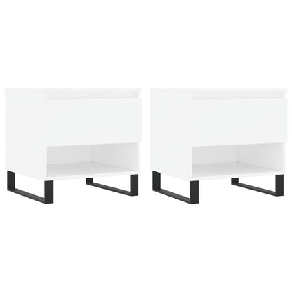 vidaXL Tables basses 2 pcs Blanc 50x46x50 cm Bois d'ingénierie
