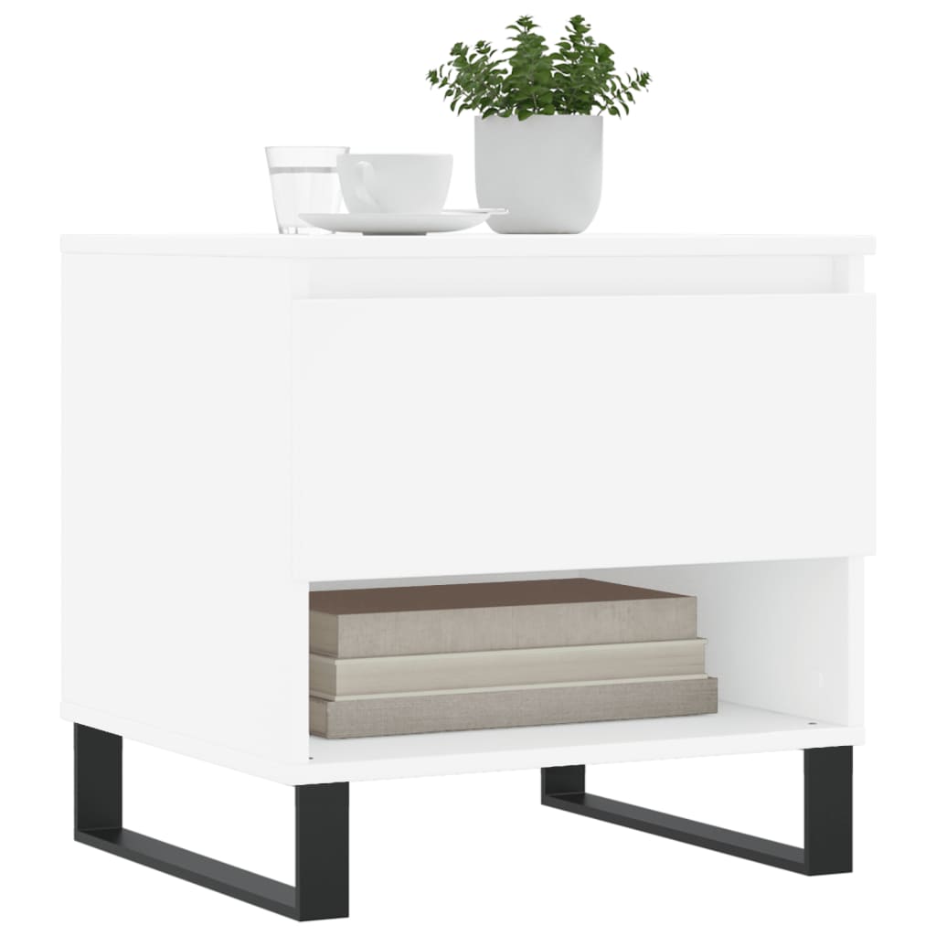 vidaXL Tables basses 2 pcs Blanc 50x46x50 cm Bois d'ingénierie