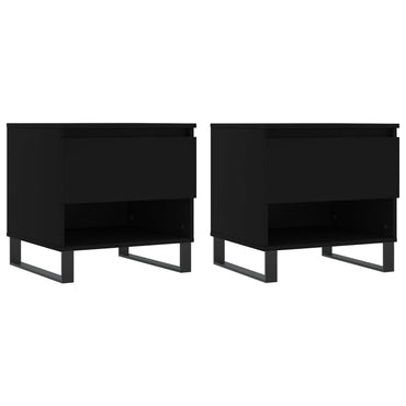 vidaXL Tables basses 2 pcs Noir 50x46x50 cm Bois d'ingénierie