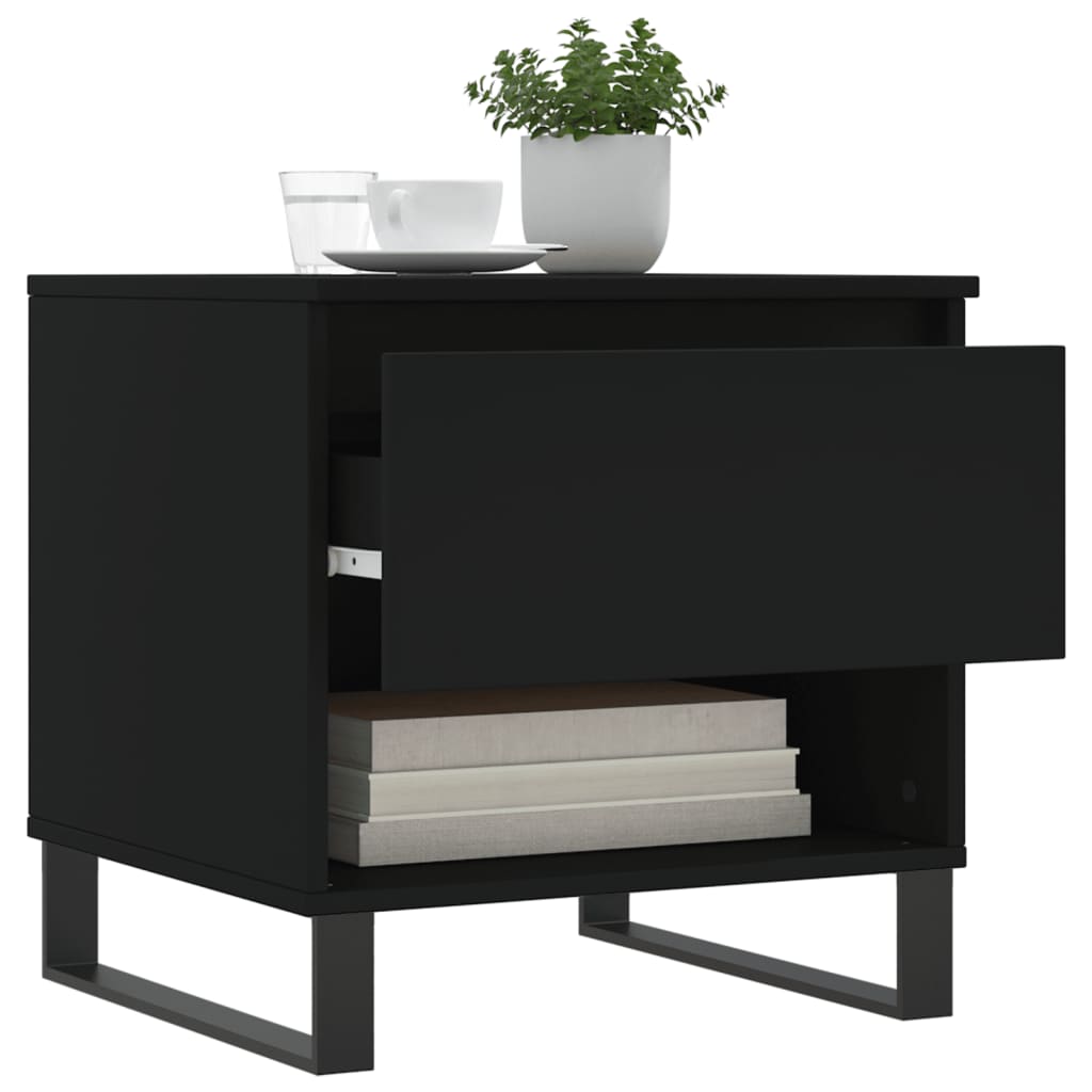 vidaXL Tables basses 2 pcs Noir 50x46x50 cm Bois d'ingénierie