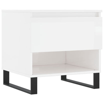 vidaXL Tables basses 2 pcs Blanc brillant 50x46x50 cm Bois d'ingénierie