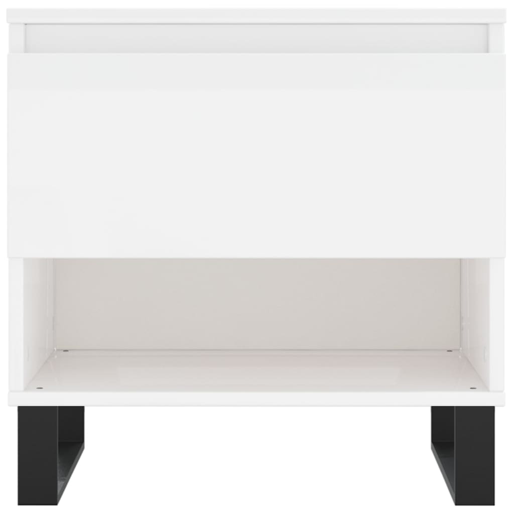 vidaXL Tables basses 2 pcs Blanc brillant 50x46x50 cm Bois d'ingénierie
