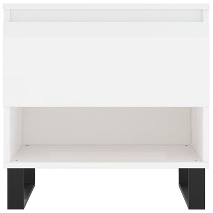 vidaXL Tables basses 2 pcs Blanc brillant 50x46x50 cm Bois d'ingénierie