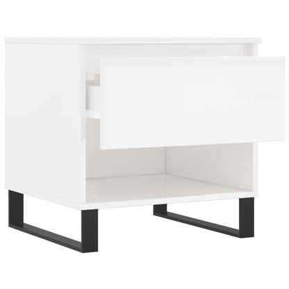 vidaXL Tables basses 2 pcs Blanc brillant 50x46x50 cm Bois d'ingénierie