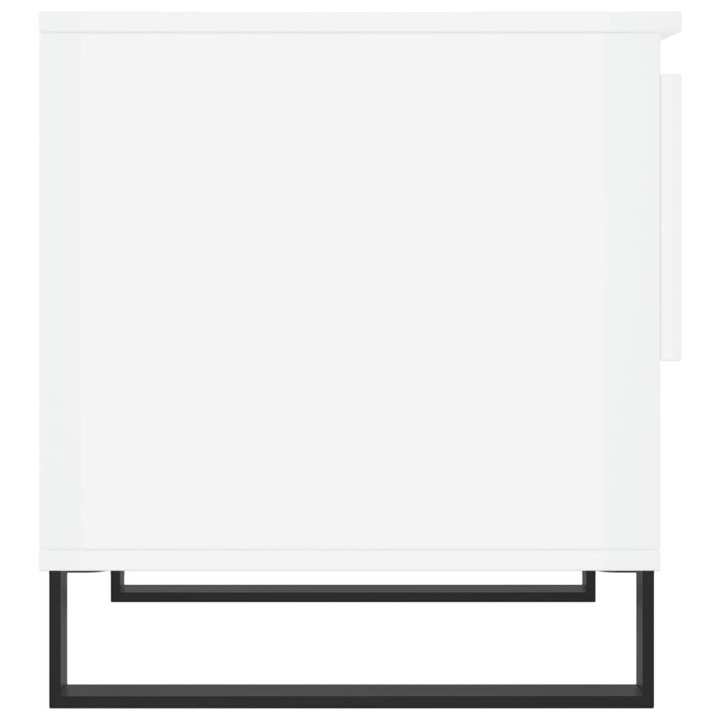 vidaXL Tables basses 2 pcs Blanc brillant 50x46x50 cm Bois d'ingénierie