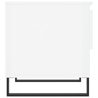 vidaXL Tables basses 2 pcs Blanc brillant 50x46x50 cm Bois d'ingénierie