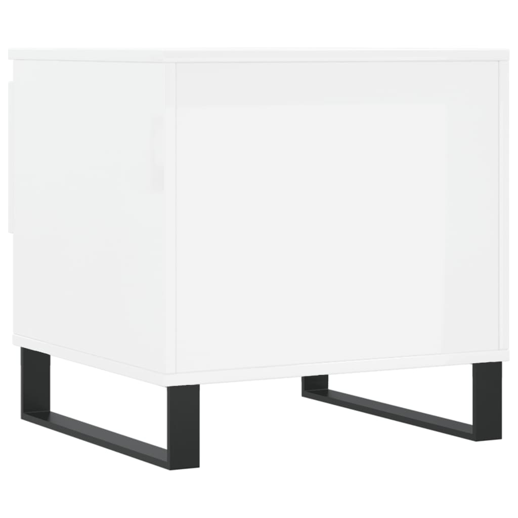 vidaXL Tables basses 2 pcs Blanc brillant 50x46x50 cm Bois d'ingénierie