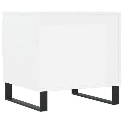 vidaXL Tables basses 2 pcs Blanc brillant 50x46x50 cm Bois d'ingénierie