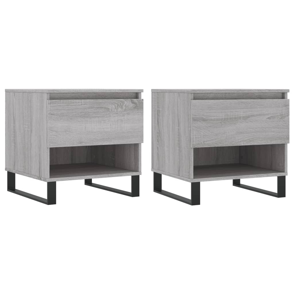 vidaXL Tables basses 2 pcs Gris Sonoma 50x46x50 cm Bois d'ingénierie