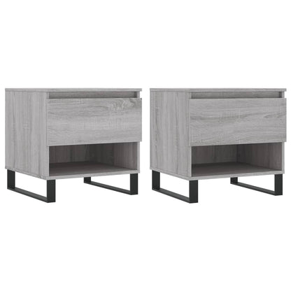 vidaXL Tables basses 2 pcs Gris Sonoma 50x46x50 cm Bois d'ingénierie