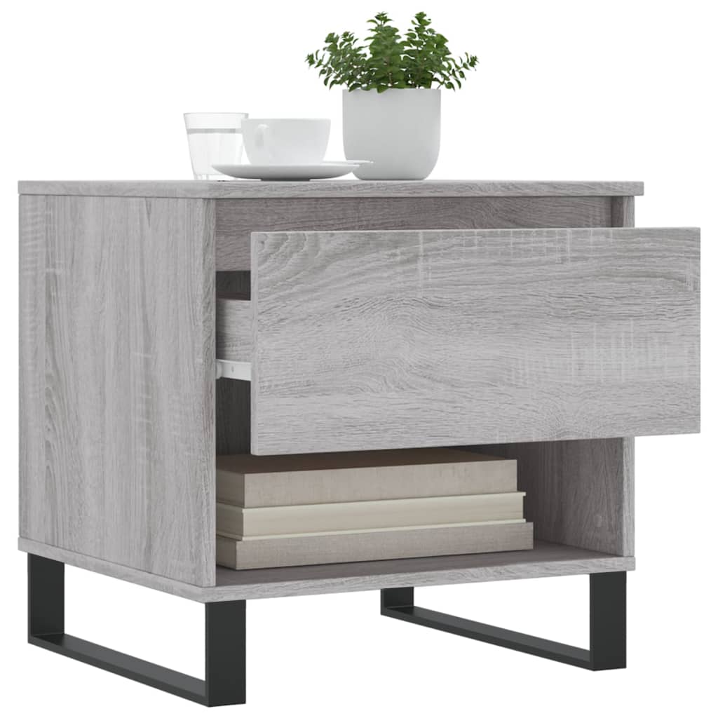 vidaXL Tables basses 2 pcs Gris Sonoma 50x46x50 cm Bois d'ingénierie