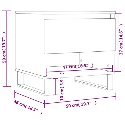 vidaXL Tables basses 2 pcs marron aspect chêne 50x46x50 cm bois d'ingénierie