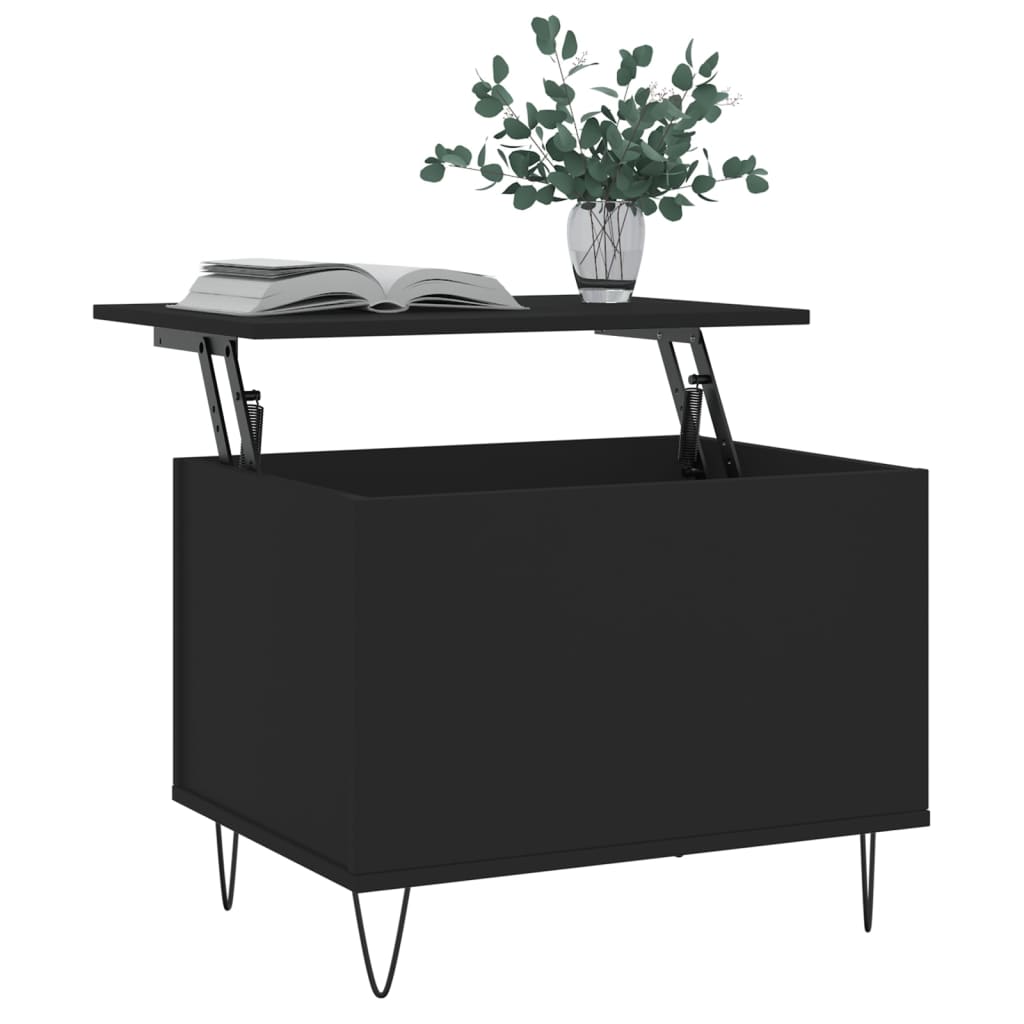 vidaXL Table basse noire 60x44,5x45 cm en bois d'ingénierie