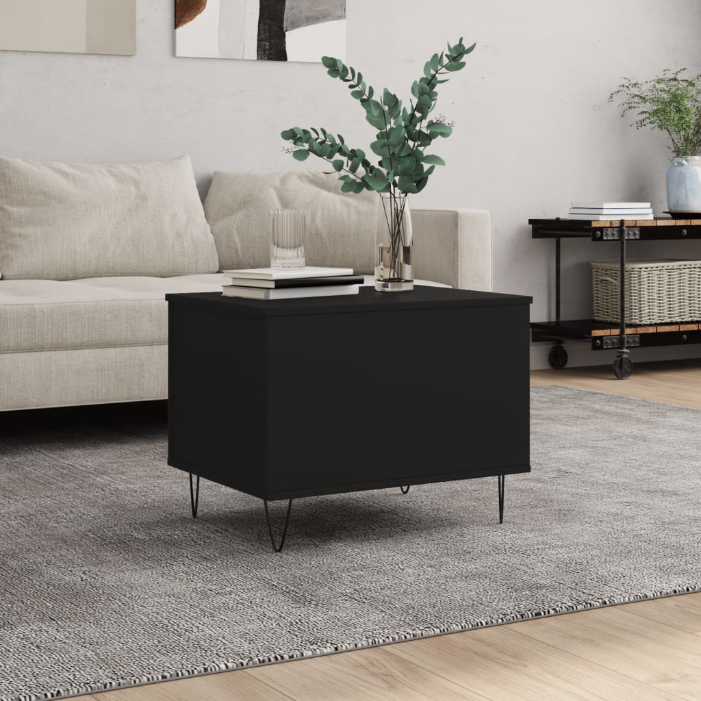 vidaXL Table basse noire 60x44,5x45 cm en bois d'ingénierie