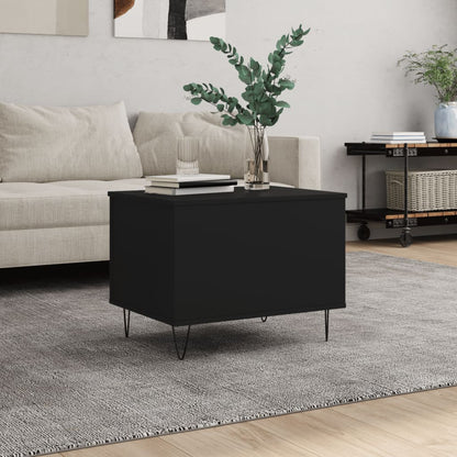 vidaXL Table basse noire 60x44,5x45 cm en bois d'ingénierie