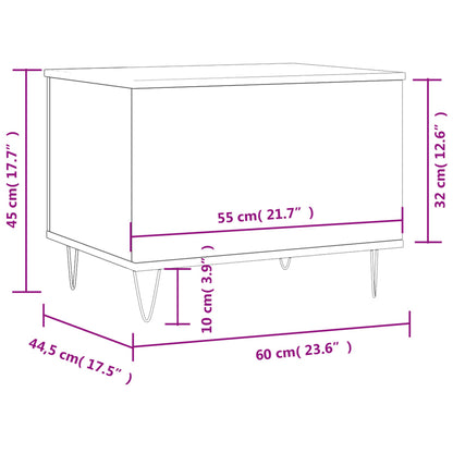 vidaXL Table basse chêne sonoma 60x44,5x45 cm bois d'ingénierie