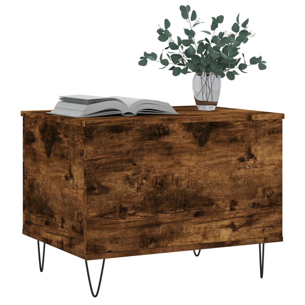 vidaXL Table basse chêne fumé 60x44,5x45 cm bois d'ingénierie