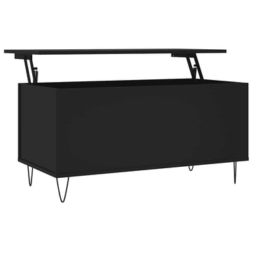 vidaXL Table basse noire 90x44,5x45 cm en bois d'ingénierie