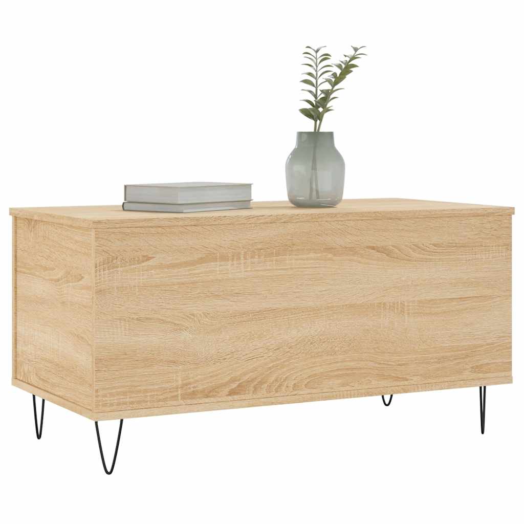 vidaXL Table basse chêne Sonoma 90x44,5x45 cm bois d'ingénierie