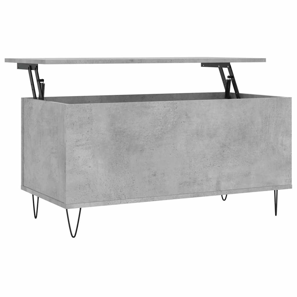 vidaXL Table basse gris béton 90x44,5x45 cm en bois d'ingénierie