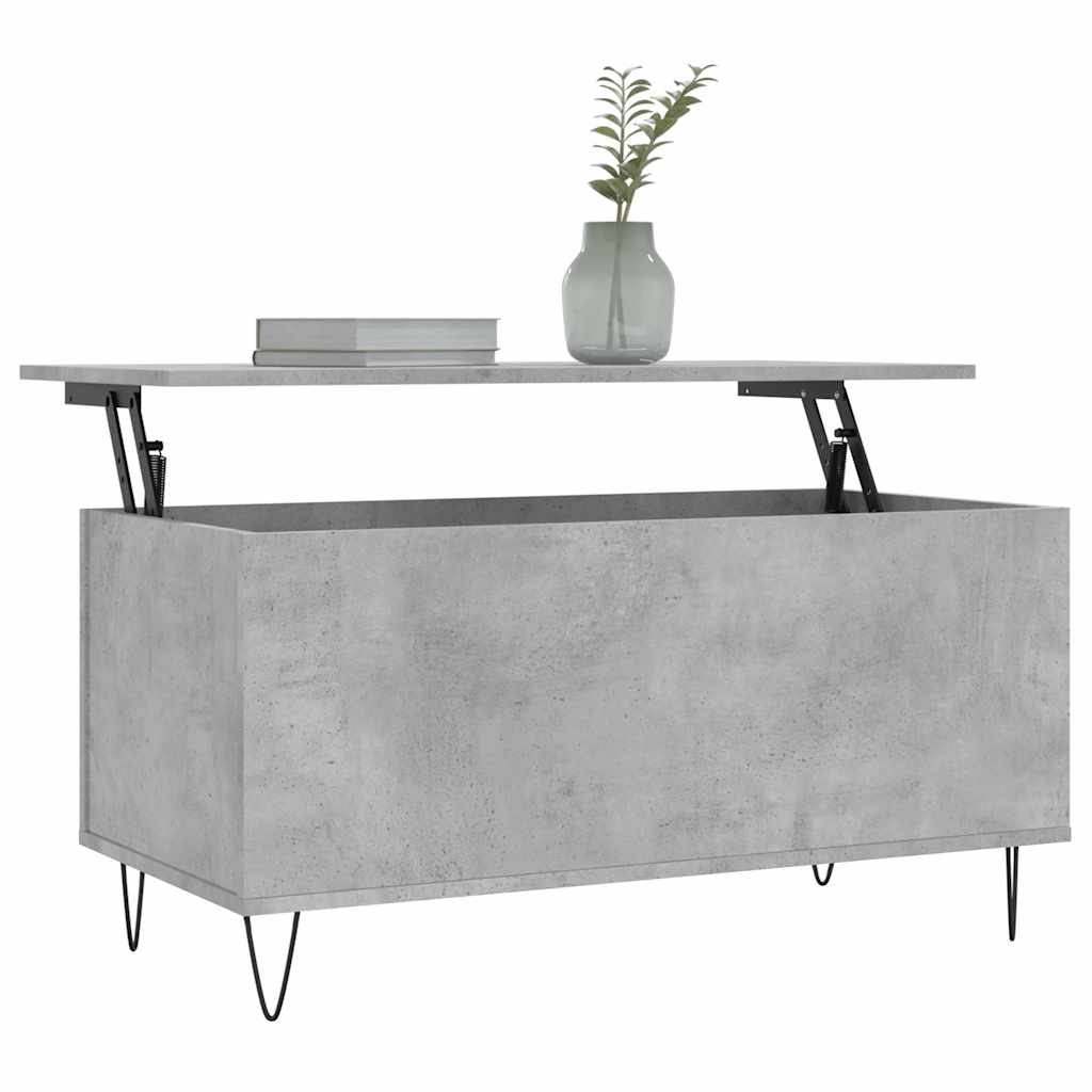 vidaXL Table basse gris béton 90x44,5x45 cm en bois d'ingénierie