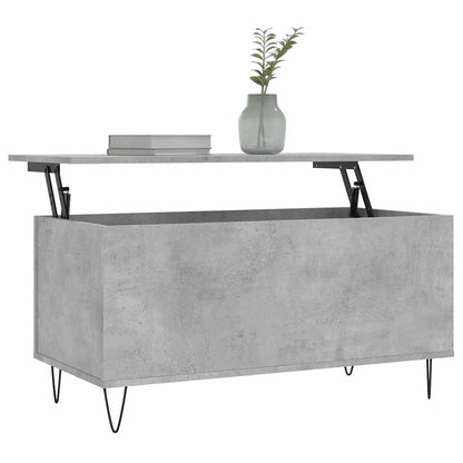 vidaXL Table basse gris béton 90x44,5x45 cm en bois d'ingénierie