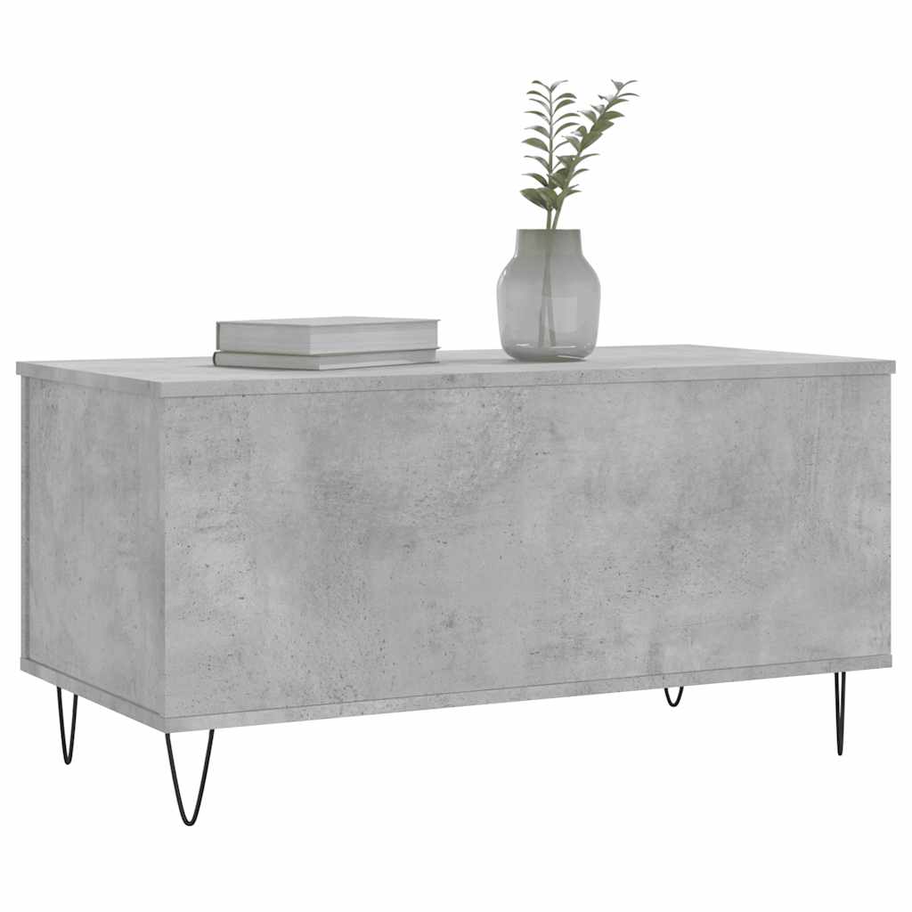 vidaXL Table basse gris béton 90x44,5x45 cm en bois d'ingénierie