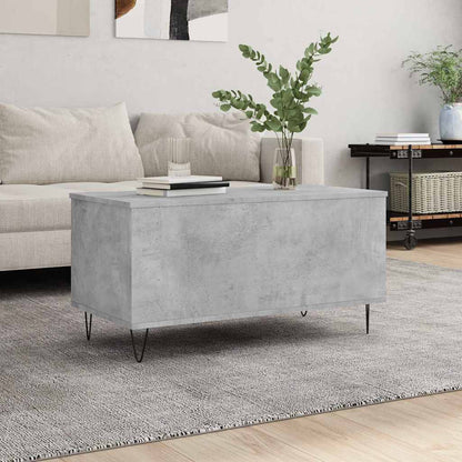 vidaXL Table basse gris béton 90x44,5x45 cm en bois d'ingénierie