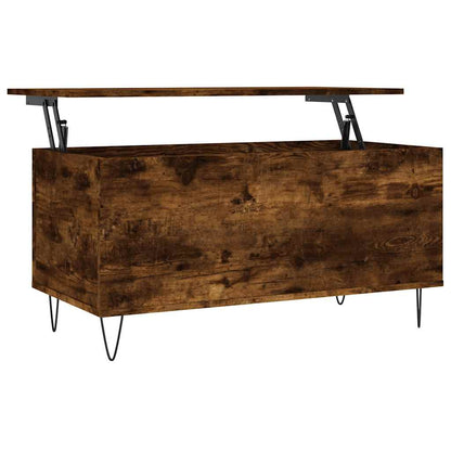 vidaXL Table basse en chêne fumé 90x44,5x45 cm en bois d'ingénierie