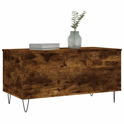 vidaXL Table basse en chêne fumé 90x44,5x45 cm en bois d'ingénierie