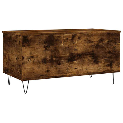 vidaXL Table basse en chêne fumé 90x44,5x45 cm en bois d'ingénierie