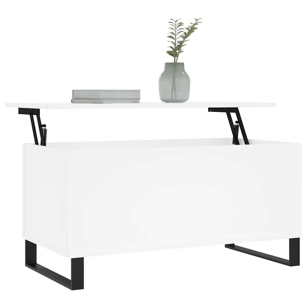vidaXL Table basse blanc 90x44,5x45 cm Aggloméré