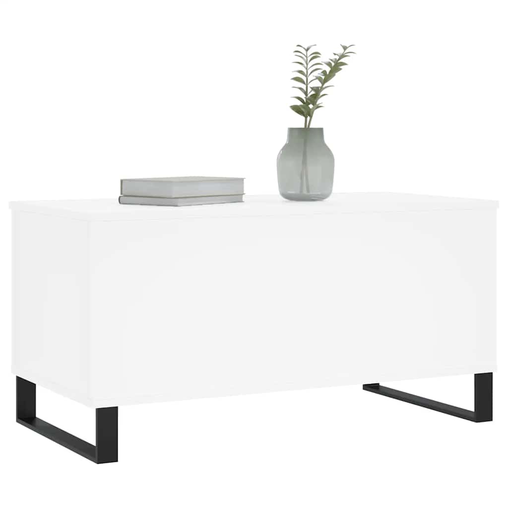 vidaXL Table basse blanc 90x44,5x45 cm Aggloméré