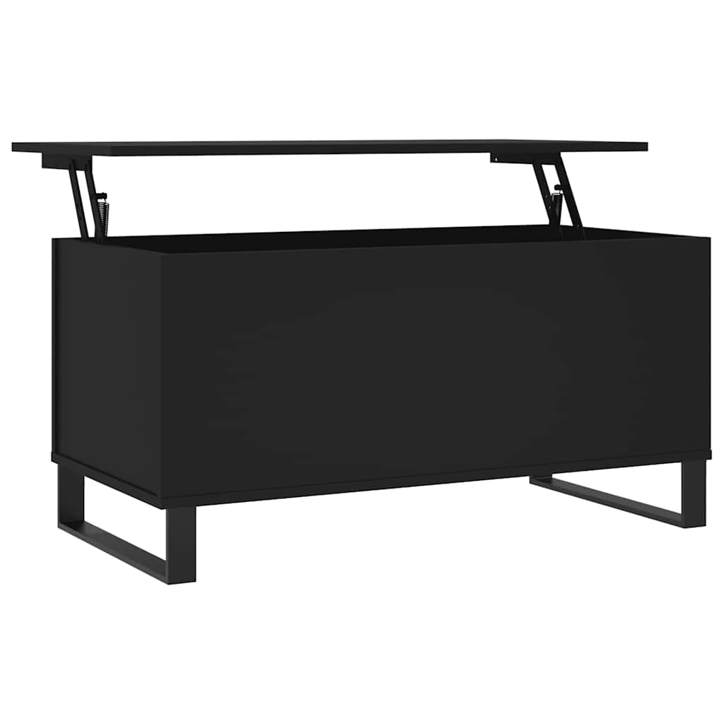 vidaXL Table basse noire 90x44,5x45 cm en bois d'ingénierie